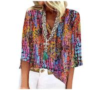 Leopard Top Chemise De Nuit Femme XXXL Blouse Blanche Lycée Femme Patron Blouse Femme Chemisier Manche Longue Femme Chemises à Manches 3/4 pour Femmes Haut Femme Chic Et Elegant Été Tee