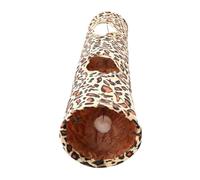 Léopard Tunnel pour Chats et Quatre Ouvertures Pliable avec Papier Sonore | Peluche Coton, Balle Suspendue Intégrée, Jeu de Poursuite et Coups de Patte pour Chatons
