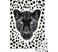 Leopard Wall Art Print-3 Puzzles 1000 Pièces Cadeau Unique Jeu Éducatif Challenge Toy À De Qualité Supérieure Peinture Art pour Adultes Enfants 52x38cm/1000pcs