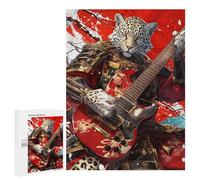 Leopard Warrior Guitarist Artwork Puzzle 1000 Pièces Educa Jouet en Bois Cadeau Unique Décoration Intérieure Jeu Éducatif Challenge Toy Adultes Et Enfants À Partir De 14 Ans 500 PCS