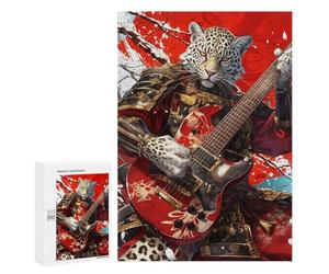 Leopard Warrior Guitarist Artwork Puzzle 1000 Pièces Educa Jouet en Bois Cadeau Unique Décoration Intérieure Jeu Éducatif Challenge Toy Adultes Et Enfants À Partir De 14 Ans 300 PCS