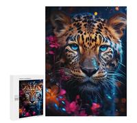 Leopard with Blue Eyes -4 Puzzle 1000 Pièces Educa Jouet en Bois Cadeau Unique Décoration Intérieure Jeu Éducatif Challenge Toy Adultes Et Enfants À Partir De 14 Ans 500 PCS