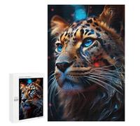 Leopard with Blue Eyes -5 Puzzle 1000 Pièces Educa Jouet en Bois Cadeau Unique Décoration Intérieure Jeu Éducatif Challenge Toy Adultes Et Enfants À Partir De 14 Ans 1000 PCS