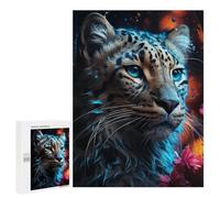 Leopard with Blue Eyes -6 Puzzle 1000 Pièces Educa Jouet en Bois Cadeau Unique Décoration Intérieure Jeu Éducatif Challenge Toy Adultes Et Enfants À Partir De 14 Ans 500 PCS