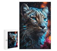 Leopard with Blue Eyes -6 Puzzle 1000 Pièces Educa Jouet en Bois Cadeau Unique Décoration Intérieure Jeu Éducatif Challenge Toy Adultes Et Enfants À Partir De 14 Ans 1000 PCS