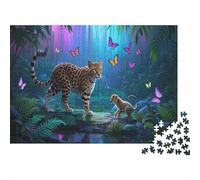 Léopard1000 Piece Jigsaw Puzzles for Adults Educhational Games Royaume SecretFun and Challenging Home Decors Great Cadeau Idea70x50cm/1000pcs