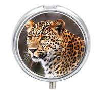 Leopard5 Pilulier rond et mignon pour médicaments et vitamines