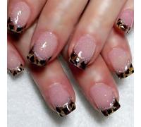 Léopards Imprimer Carré Appuyez Sur Les Ongles 24 Pièces Glossy False Stick Sur Artificiel Pour Une Application Facile False Nail