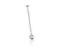 Leopold vienna LV233002 Cuillere de Bar Torsadee avec Pilon Acier Inoxydable Argent 2,6 x 3,4 x 25,4 cm