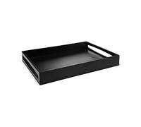 Leopold Vienna - Plateau de Service en Bois Noir 47,5 x 35 cm - Plateau de Petit-déjeuner carré avec Bord Haut et 2 poignées