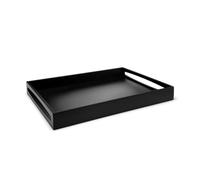 Leopold Vienna - Plateau rectangulaire 55x40x6cm MDF Noir | Plateau Rectangulaire avec 2 Poignées, Plateau Repas à Bord Relevé, Plateau Alimentaire Moderne