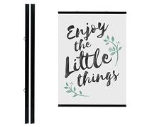 LEO's - 1 x réglette pour poster DIN A0 (partie supérieure et inférieure (84,1 cm) en PVC rigide noir - Rail de serrage pour suspendre des affiches et des écrans fins - Rail en plastique pour poster