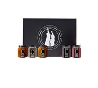 LEOS - Coffret Cadeau - 5 Produits Gourmand - Confit de Thym 328g | Confiture Extra Abricot 323g | Confiture Extra Fraise 328g | Confiture Extra Framboises 323g | Confiture Extra Clémentine 333g