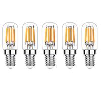 Leo's Light Lot de 5 LED Ampoule E14 - T20 à Filament, 2W 150LM Equivaut à Ampoule Incandescente 10W, forme classique, 2200K Blanc chaud, Angle de faisceau 360° (T20-2W)
