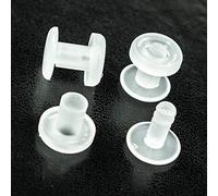 LEO's - Lot de 100 rivets de pression en plastique transparent 5 mm de hauteur (D = 5,5 mm) - Œillets de pression pour agrafage durable des objets d'impression - Rivets en plastique à monter sans