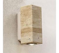 LEOSHI Applique Murale extérieure en travertin Jaune, Pierre Naturelle de Jardin, étanche, Durable, Lanterne Murale en Fer antirouille, économie d'énergie pour Porche, Couloir, Porte d'entrée, Maison