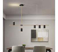 LEOSHI Lampe à Suspension LED pour Table à Manger, Lampe à Suspension Moderne E27, Design Lustre, Lampe à Suspension pour Salle à Manger, Salon, Bureau (Noir, 5 Flammes) Made in China