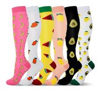 LEOSTEP 6 paires de chaussettes de compression pour hommes et femmes, soutien quotidien pour les voyages, le travail et le mode de vie actif, chaussettes respirantes confortables