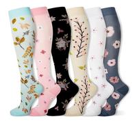 LEOSTEP 6 paires de chaussettes de compression pour hommes et femmes, soutien quotidien pour les voyages, le travail et le mode de vie actif, chaussettes respirantes confortables