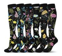 LEOSTEP 6 paires de chaussettes de compression pour hommes et femmes, soutien quotidien pour les voyages, le travail et le mode de vie actif, chaussettes respirantes confortables