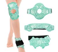LEOSTEP Lot de 3 compresses de glace en gel chaud et froid pour la tête, les épaules, le genou, la cheville pour blessures sportives, gonflements de cheville, fasciite plantaire, poche de glace
