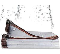 LEOSXA 5 x 7 m Bâche imperméable très résistante, bâche Transparente imperméable, bâche Transparente imperméable, bâches avec œillets en Aluminium, Bords renforcés, pour Toit, extérieur,