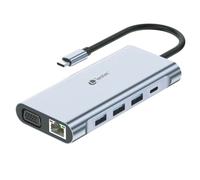 Station d'accueil LEOTEC 11-1 1USB-C PD100 3USB3 0 1USB-C 1 HDMI 1VGA 1TJSD MCSD