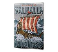 LEotiE SINCE 2004 Plaque en tôle rétro vintage en métal pour le salon - Motif bateau viking - 20 x 30 cm