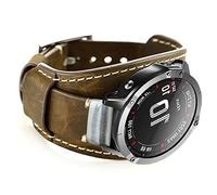 Leotop - Bracelet Compatible avec Garmin Fenix 5/Fenix 5 Plus/Fenix 6/Fenix 6 Pro/Forerunner 935/945/Quatix 5 - Bracelet de Rechange Rapide en Cuir véritable de 22 mm (Café)