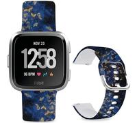 Leotop Bracelet de montre de rechange en silicone souple - 23 mm - Motif de dessin animé - Compatible avec Fitbit Versa 2/Versa/Fitbit Versa Lite/SE pour homme et femme (Starry Sky et Butterfly)