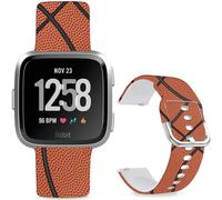 Leotop Bracelet de montre de rechange en silicone souple de 23 mm avec motif de dessin animé compatible avec Fitbit Versa 2/Versa/Fitbit Versa Lite/SE pour femmes et hommes. (basketball)