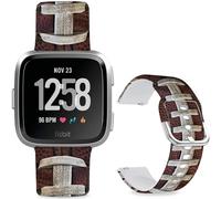 Leotop Bracelet de rechange sport en silicone souple de 23 mm avec motif de dessin animé compatible avec Fitbit Versa 2/Versa/Fitbit Versa Lite/SE pour femmes et hommes. (rugby)