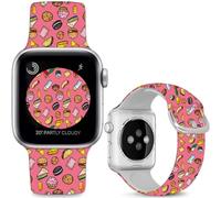 Leotop Bracelets de sport en silicone compatibles avec iWatch Ultra Series SE 10, 9, 8, 7, 6, 5, 4, 3, 2, 1. (Delicious Food, 49 mm/46 mm/45 mm/44 mm/42 mm (Series 3 2 1))