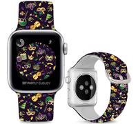 Leotop Bracelets de sport en silicone compatibles avec iWatch Ultra Series SE 10, 9, 8, 7, 6, 5, 4, 3, 2, 1. Masque de Carnival Venise, 49 mm, 46 mm, 45 mm, 44 mm, 42 mm (Series 3 2 1))