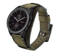 Leotop Compatible avec Samsung Galaxy Watch 42mm/Active 40mm/Active 2 40/44mm/Gear S2 Classic, Cuir Bande Remplacement 20mm Strap avec Boucle en Acier Inoxydable pour Hommes Femmes (20 mm, Vert)