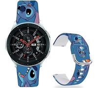 Leotop Stitch Bracelet vivant compatible avec Samsung Galaxy Watch 4 40/44 mm/Galaxy Watch 42 mm/Watch 3 41 mm/Active 2/Gear S2 Classic 20 mm en silicone souple Kawaii, pour enfants et filles et