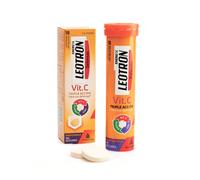 Leotron Vitamine C - 18 Comprimés Effervescents - Triple Action Pour Vos Défenses - Complément Alimentaire À La Vitamine C, Au Zinc Et Au Sélénium - Agréable Goût D'orange. Conteneur Pour 18 Jours, À