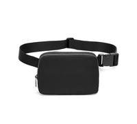 Leotruny Mini sac banane unisexe avec sangle réglable pour l'entraînement, le shopping, les voyages, la randonnée, C01-noir., 7.5’’ x 2’’ x 5’’