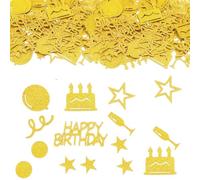 LEOUEANR Lot de 100 confettis décoratifs de table à paillettes « Happy Birthday » pour fête