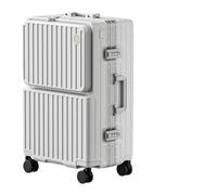 LEOVEN Valise de Voyage Ouverture Frontale, LS-2518 Valise Rigide de Cadre en Aluminium Con Porte-gobelet, USB, PC Coquille, Roue Silencieuse 360° avec Frein et Amortisseur, Serrure Douanière TSA