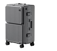 LEOVEN Valise de Voyage Ouverture Frontale, LS-2518 Valise Rigide de Cadre en Aluminium Con Porte-gobelet, USB, PC Coquille, Roue Silencieuse 360° avec Frein et Amortisseur, Serrure Douanière TSA