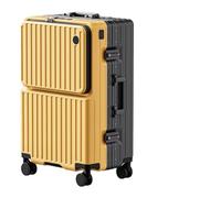 LEOVEN Valise de Voyage Ouverture Frontale, LS-2518 Valise Rigide de Cadre en Aluminium Con Porte-gobelet, USB, PC Coquille, Roue Silencieuse 360° avec Frein et Amortisseur, Serrure Douanière TSA