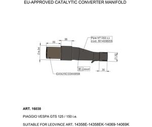 Leovince Convertisseur Catalytique Vespa 16038