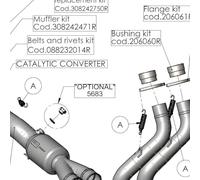 LeoVince Jeu de douilles de rechange pour système d'échappement S031/12, acier inoxydable, 41 x 33 x 25,5 mm