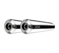 LeoVince Lot de 2 silencieux d'échappement Classic Racer, acier inoxydable, Ø 50 mm, gauche et droite, universel