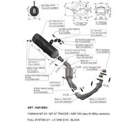 14251EBU - Échappement Complet LeoVince LV ONE EVO BLACK YAMAHA XSR 700 (16-20)