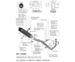LEOVINCE SCARICO COMPLETO LV ONE EVOCARBON YAMAHA MT-125 21-23
