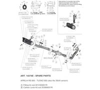 LeoVince Support de rechange pour pot d'échappement en carbone pour Aprilia RS 660