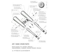 LeoVince Support d'échappement de rechange pour Moto Guzzi V7 Stone