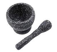 Leoyee Presse-ail, mortier et pilon, facile à nettoyer, mini outil de broyage d'ail, outil de cuisine, nourriture, presse-ail Granite Grain